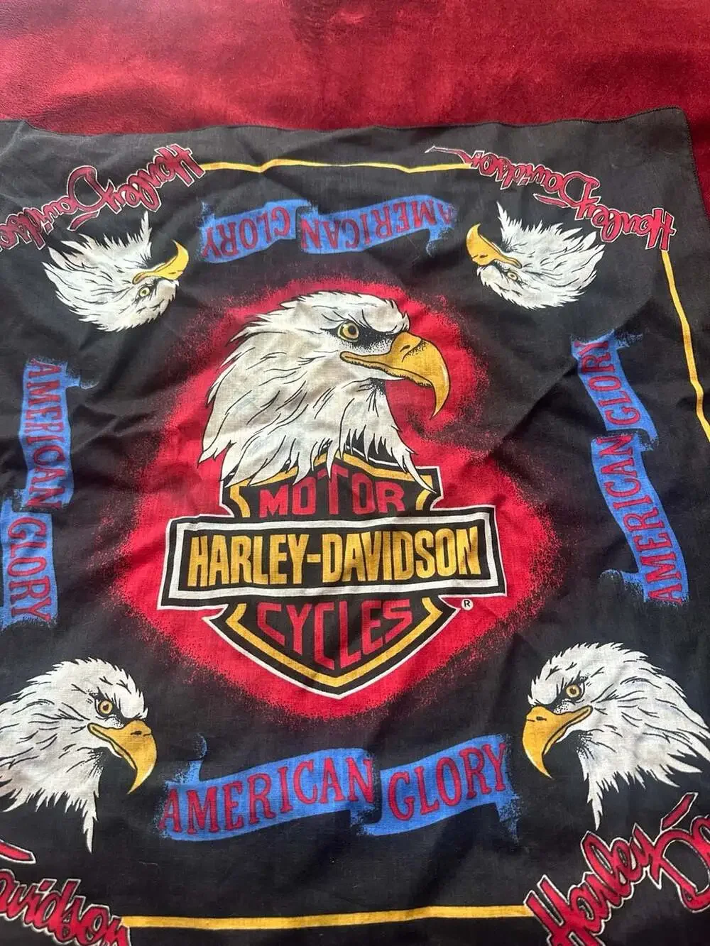 Vintage Harley-Davidson American Glory Eagle Bandana Made In USA